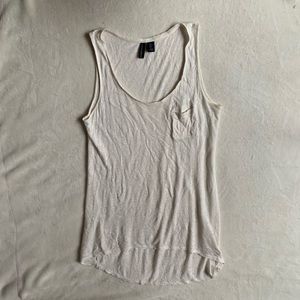 Cynthia Rowley Cream Soft Jersey Material Long Tank Top Size Small
